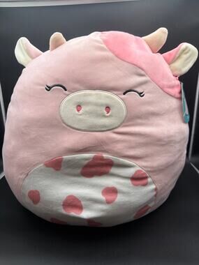 Squishmallows Clay Pink Cow 16 Inch Spotted Belly Plush 2023 Costco With Tag